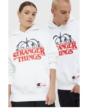 Bluza bluza xStranger Things kolor biały z kapturem z nadrukiem - Answear.com Champion