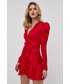 Sukienka Bardot Sukienka kolor czerwony mini rozkloszowana