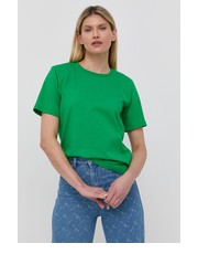 Bluzka t-shirt bawełniany kolor zielony - Answear.com Gestuz