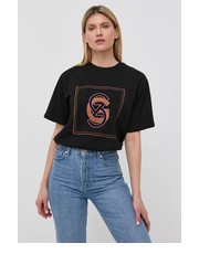 Bluzka t-shirt bawełniany Gisa kolor czarny - Answear.com Gestuz