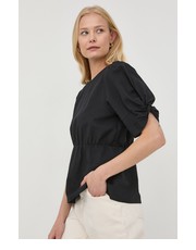 Bluzka bluzka bawełniana damska kolor czarny gładka - Answear.com Gestuz