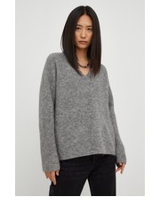 Sweter sweter wełniany damski kolor szary - Answear.com Gestuz