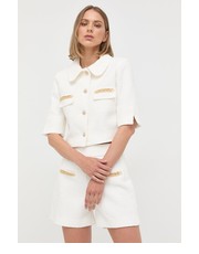 Marynarka marynarka bawełniana kolor biały jednorzędowa gładka - Answear.com Morgan