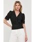 Bluzka Morgan bluzka bawełniana damska kolor czarny z aplikacją