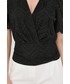 Bluzka Morgan bluzka bawełniana damska kolor czarny z aplikacją