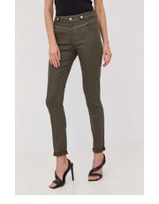 Spodnie spodnie damskie kolor zielony dopasowane medium waist - Answear.com Morgan