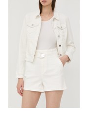 Spodnie szorty damskie kolor biały gładkie high waist - Answear.com Morgan