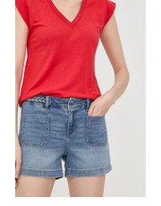 Spodnie szorty jeansowe damskie gładkie medium waist - Answear.com Morgan