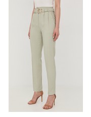 Spodnie spodnie damskie kolor zielony fason cygaretki high waist - Answear.com Morgan