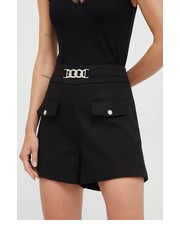 Spodnie szorty damskie kolor czarny gładkie high waist - Answear.com Morgan