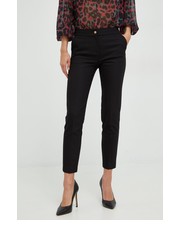 Spodnie spodnie damskie kolor czarny proste medium waist - Answear.com Morgan