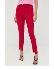 Spodnie spodnie damskie kolor czerwony fason cygaretki high waist - Answear.com Morgan