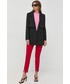 Spodnie Morgan spodnie damskie kolor czerwony fason cygaretki high waist
