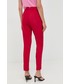 Spodnie Morgan spodnie damskie kolor czerwony fason cygaretki high waist