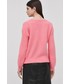 Sweter Morgan sweter z domieszką wełny damski kolor różowy lekki