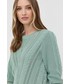 Sweter Morgan sweter bawełniany damski kolor zielony lekki