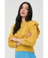 Sweter Morgan sweter bawełniany damski kolor żółty lekki