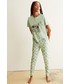 Piżama Undiz t-shirt piżamowy kolor zielony bawełniana