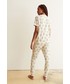 Piżama Undiz t-shirt piżamowy kolor biały bawełniana