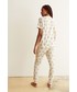 Piżama Undiz spodnie piżamowe damskie kolor biały
