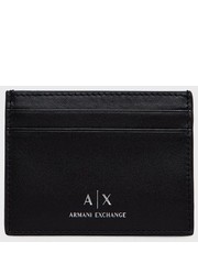 Portfel Etui na karty skórzane męski kolor czarny - Answear.com Armani Exchange