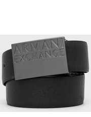 Pasek męski pasek skórzany dwustronny męski kolor czarny - Answear.com Armani Exchange