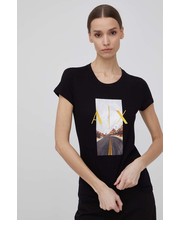 Bluzka t-shirt bawełniany kolor czarny - Answear.com Armani Exchange