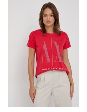 Bluzka t-shirt bawełniany kolor czerwony - Answear.com Armani Exchange