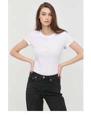Bluzka t-shirt bawełniany kolor biały - Answear.com Armani Exchange