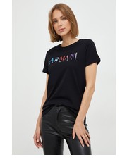 Bluzka t-shirt bawełniany kolor czarny - Answear.com Armani Exchange