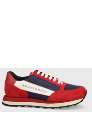 Sneakersy męskie buty kolor czerwony - Answear.com Armani Exchange