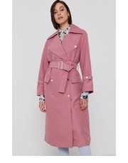 Płaszcz Płaszcz damski kolor różowy przejściowy dwurzędowy - Answear.com Armani Exchange