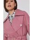 Płaszcz Armani Exchange Płaszcz damski kolor różowy przejściowy dwurzędowy