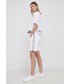 Spodnie Armani Exchange Szorty bawełniane damskie kolor biały z aplikacją medium waist