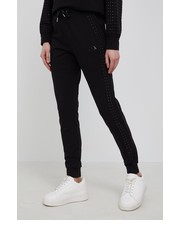 Spodnie Spodnie damskie kolor czarny z aplikacją - Answear.com Armani Exchange