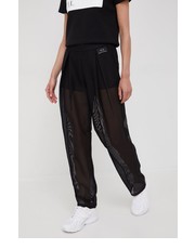 Spodnie spodnie damskie kolor czarny proste high waist - Answear.com Armani Exchange