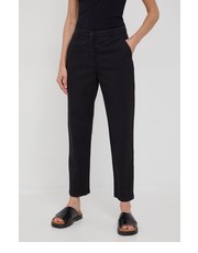 Spodnie spodnie bawełniane damskie kolor czarny fason chinos high waist - Answear.com Armani Exchange