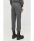 Spodnie Armani Exchange spodnie dresowe bawełniane damskie kolor szary gładkie