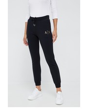 Spodnie spodnie dresowe bawełniane damskie kolor czarny gładkie - Answear.com Armani Exchange