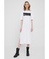 Sukienka Armani Exchange sukienka bawełniana kolor biały mini prosta