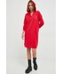 Sukienka Armani Exchange sukienka bawełniana kolor czerwony midi prosta