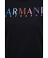 Sukienka Armani Exchange sukienka bawełniana kolor czarny mini prosta