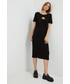 Sukienka Armani Exchange sukienka bawełniana kolor czarny midi prosta