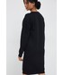 Sukienka Armani Exchange sukienka kolor czarny midi prosta