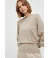 Sweter Armani Exchange sweter wełniany damski kolor beżowy lekki