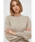 Sweter Armani Exchange sweter wełniany damski kolor beżowy lekki