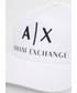 Czapka Armani Exchange Czapka kolor biały z aplikacją