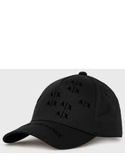Czapka czapka bawełniana kolor czarny z nadrukiem - Answear.com Armani Exchange
