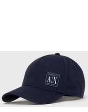 Czapka czapka bawełniana kolor granatowy z aplikacją - Answear.com Armani Exchange