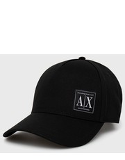 Czapka czapka bawełniana kolor czarny z aplikacją - Answear.com Armani Exchange